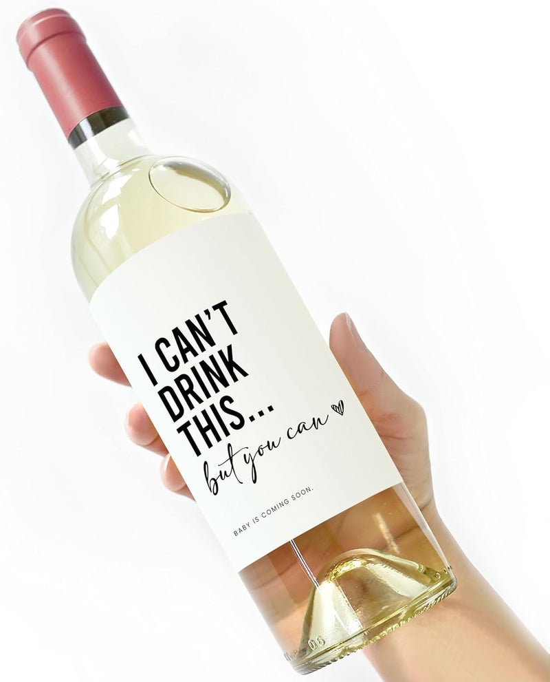Mlle Label Pregnancy Announcement Wine Labels - Baby Coming Soon Announcement for Partner, Parents, Grand Parents, Auntie, Cousin & Friends - Alternative to Card - Baby Reveal Wine Label (Pack of 2) - Image 4